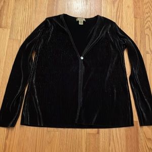 Plisse Cardigan Black with Gold Specs